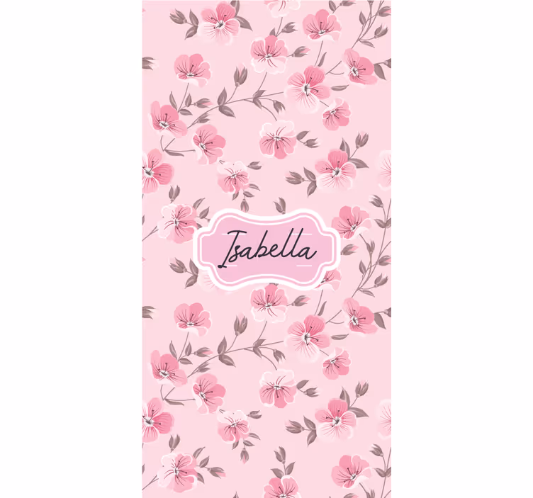 Cortina de rolo personalizada rosa claro com flores vintage - TenStickers