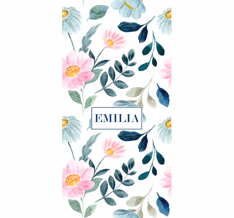 Cortinas de rolo personalizadas com padrão de flores e folhas - TenStickers