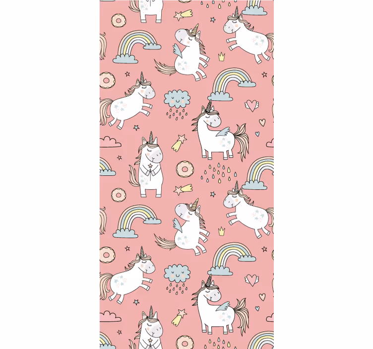 Unicórnios fofos e pintura rosa cega - TenStickers