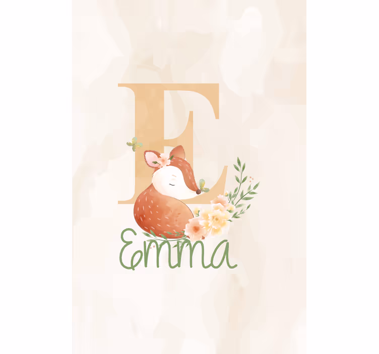 Animais fofos cervos com nome berçário cego - TenStickers