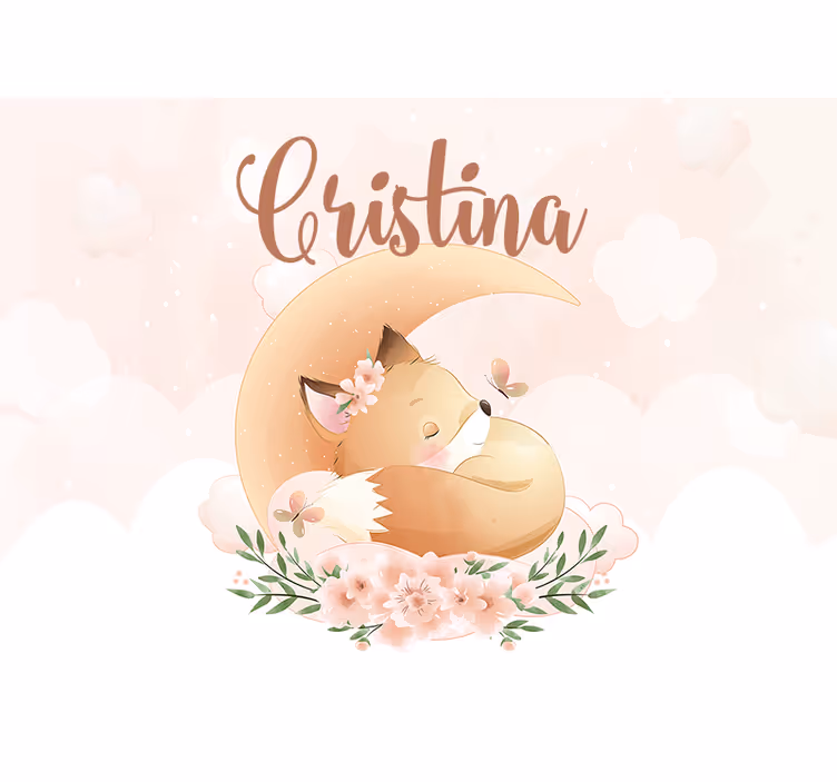Raposa fofa para menina com cego de berçário - TenStickers