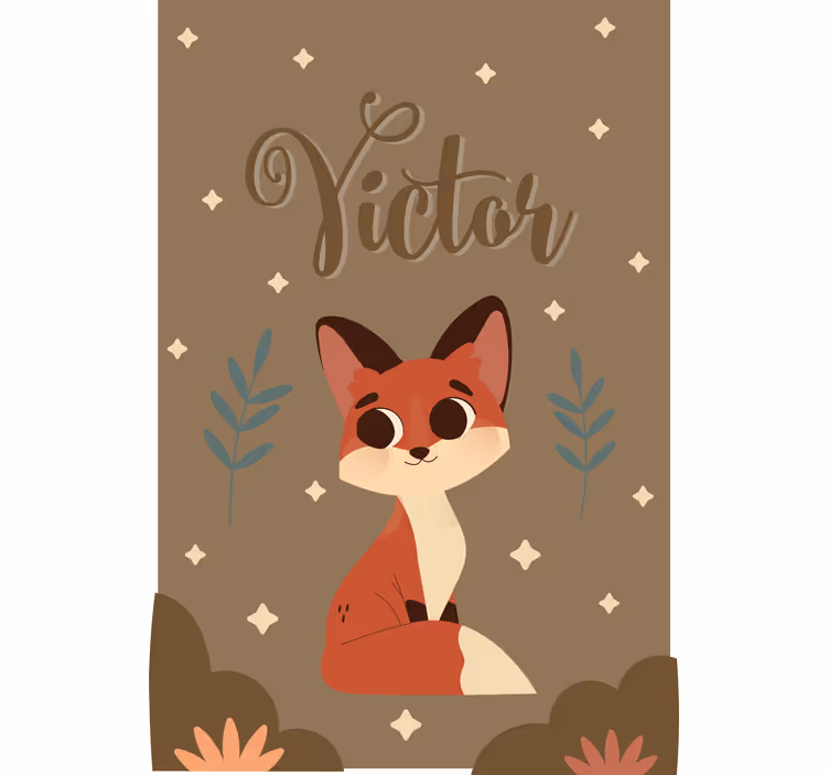 Estore de rolo infantil design personalizado de raposa - TenStickers