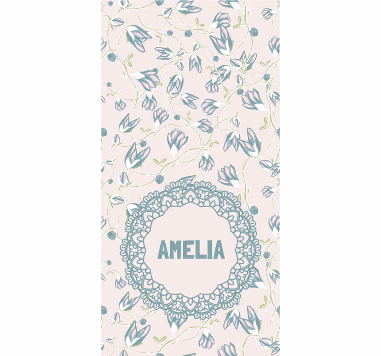 Estore de rolo juvenil nome com delicado motivo floral - TenStickers