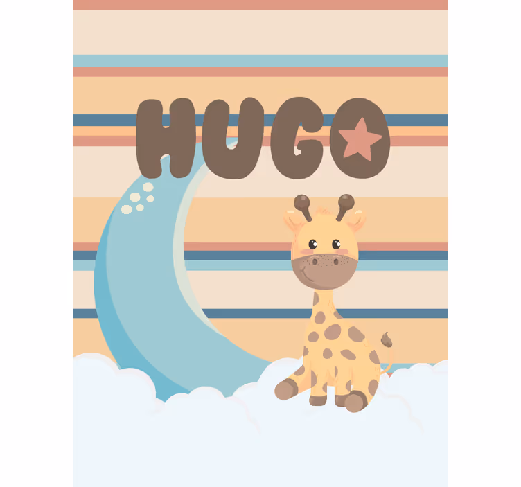 Estore de rolo quarto de bebé girafa com nuvens - TenStickers