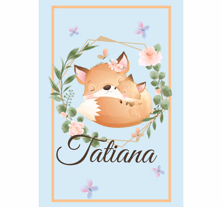 Estore de rolo infantil família de raposas com nome - TenStickers