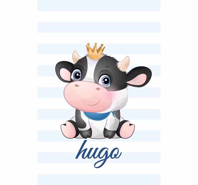 Vaca fofa para menino com cego de berçário - TenStickers
