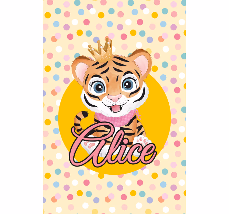 Tigre fofo para menina com cego de berçário - TenStickers
