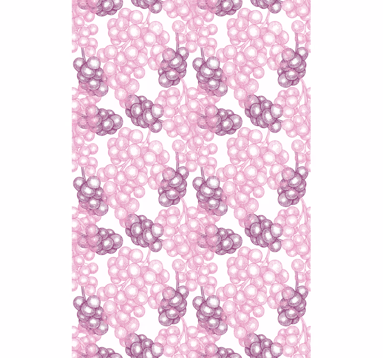 Cortina de cozinha rosa roxa desenhada à mão - TenStickers