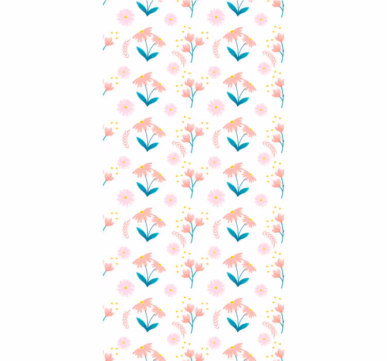 Flores pastel minimalistas e cortinas para plantas - TenStickers