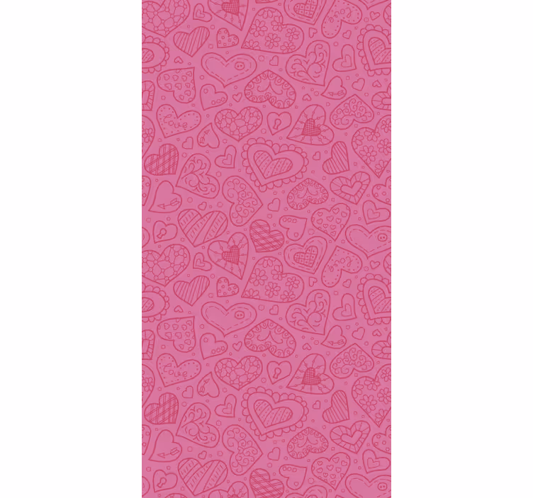 Decoração padrão corações mistos cortina moderna - TenStickers