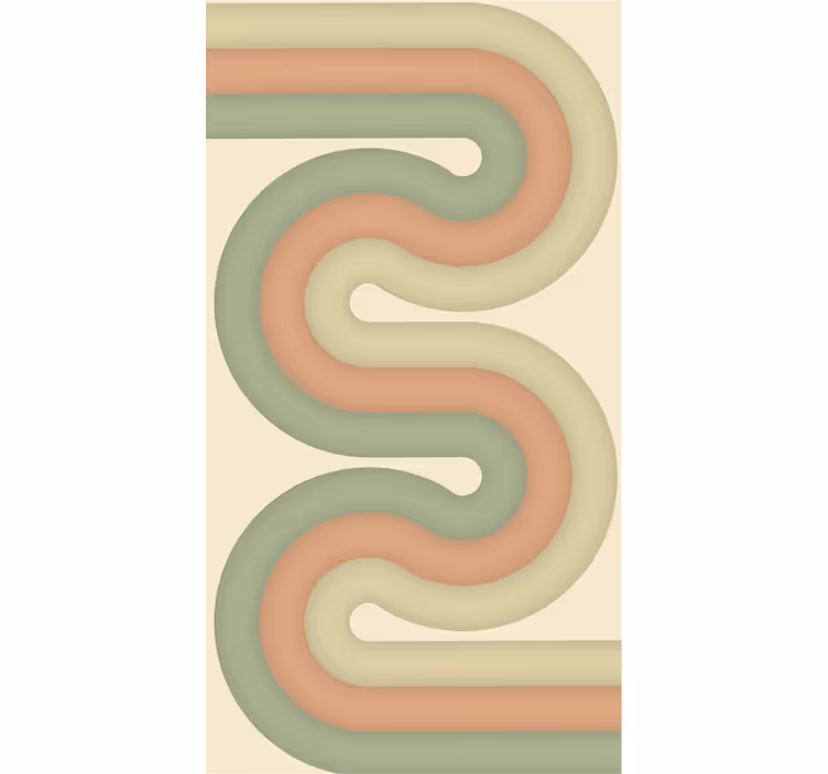 Estore de rolo para sala padrão de linha curva - TenStickers