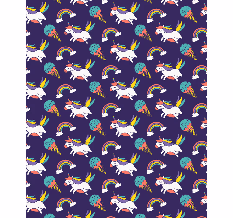 Estore de rolo infantil padrão de unicórnio - TenStickers
