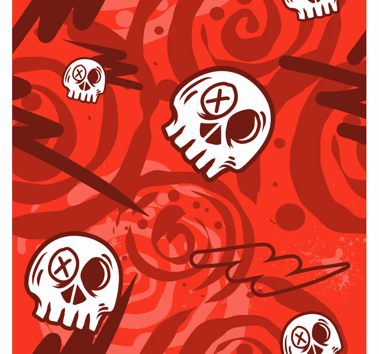 Estore de rolo juvenil graffiti vermelho com caveiras - TenStickers