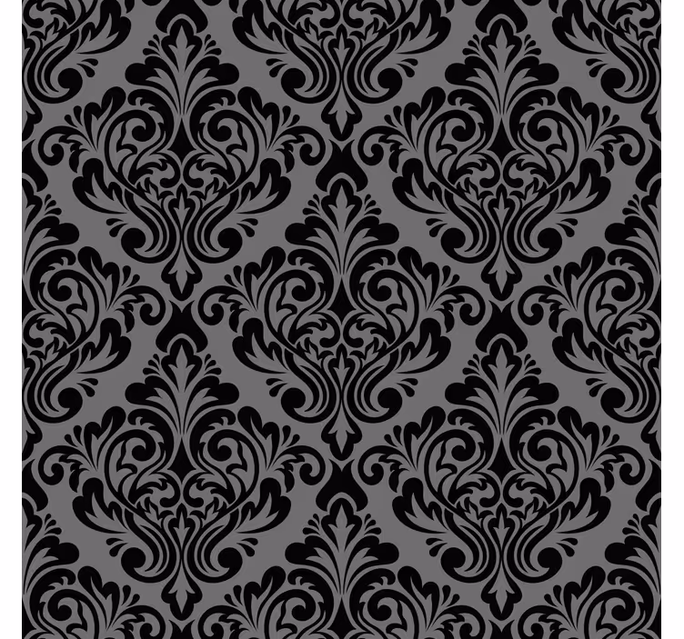 Estore de rolo para sala damasco preto vintage - TenStickers