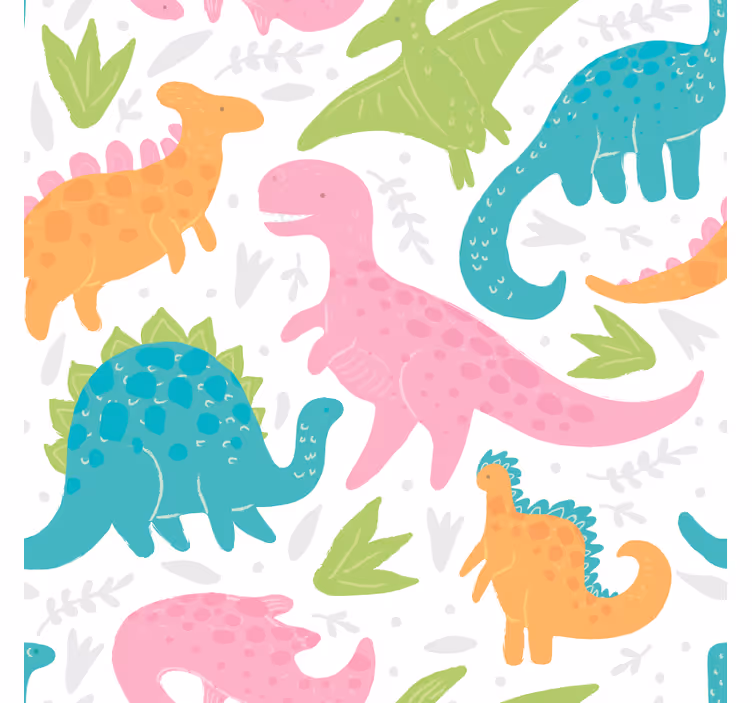Estore de rolo de dinossauros cores pastel - TenStickers