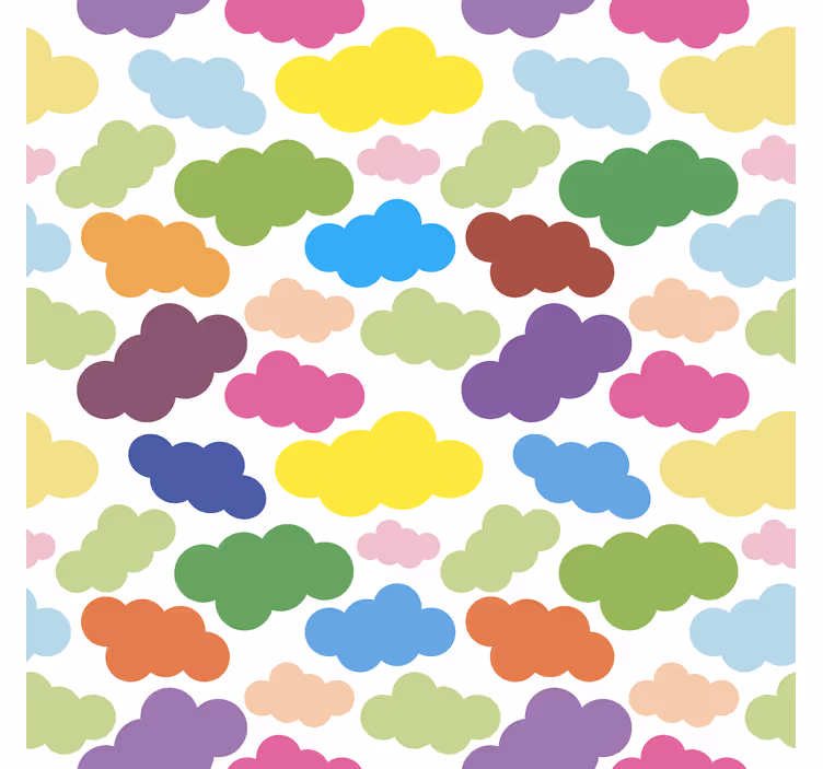 Estore de rolo de nuvens padrão colorido - TenStickers