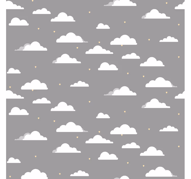 Estore de rolo de nuvens padrão cinza - TenStickers