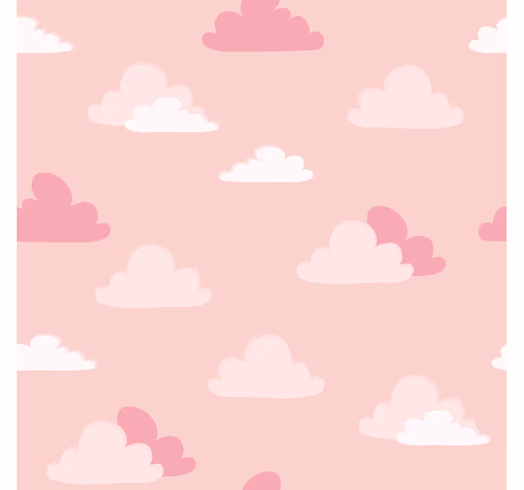 Estore de rolo de nuvens padrão rosa e branco - TenStickers