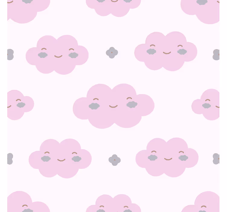 Estore de rolo de nuvens padrão infantil rosa - TenStickers