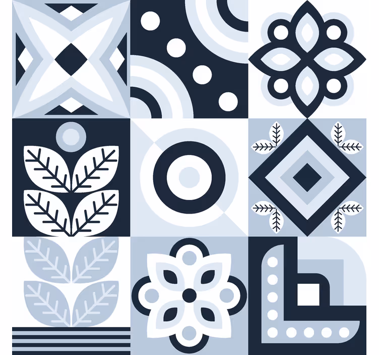 Estore de rolo nórdico padrão de azulejos - TenStickers