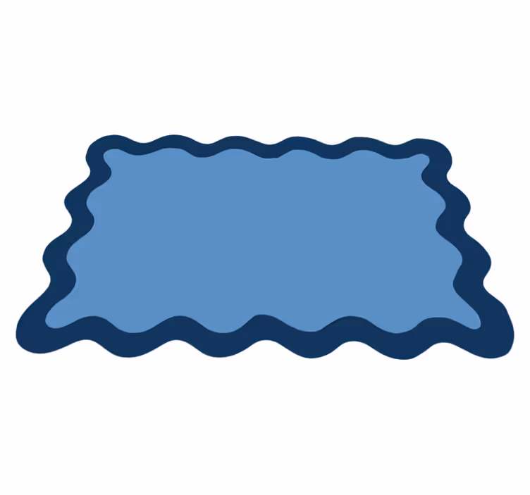 Individuais de mesa em vinil modernos borda ondulada azul - TenStickers