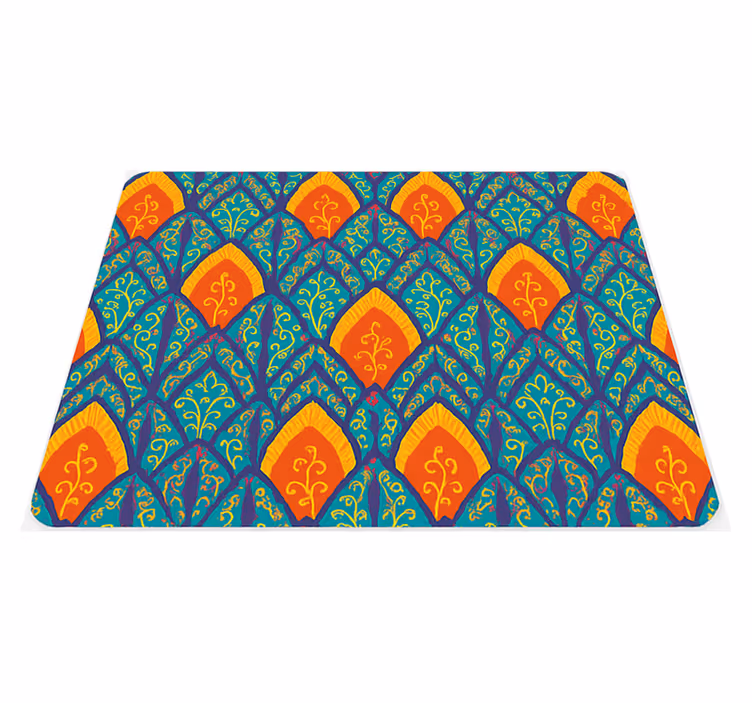 Individuais de mesa originais com padrão de pavão colorido - TenStickers