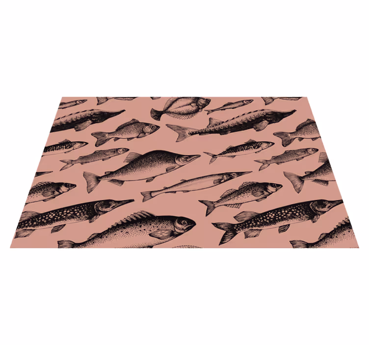 Individuais de mesa originais com arte de peixes - TenStickers