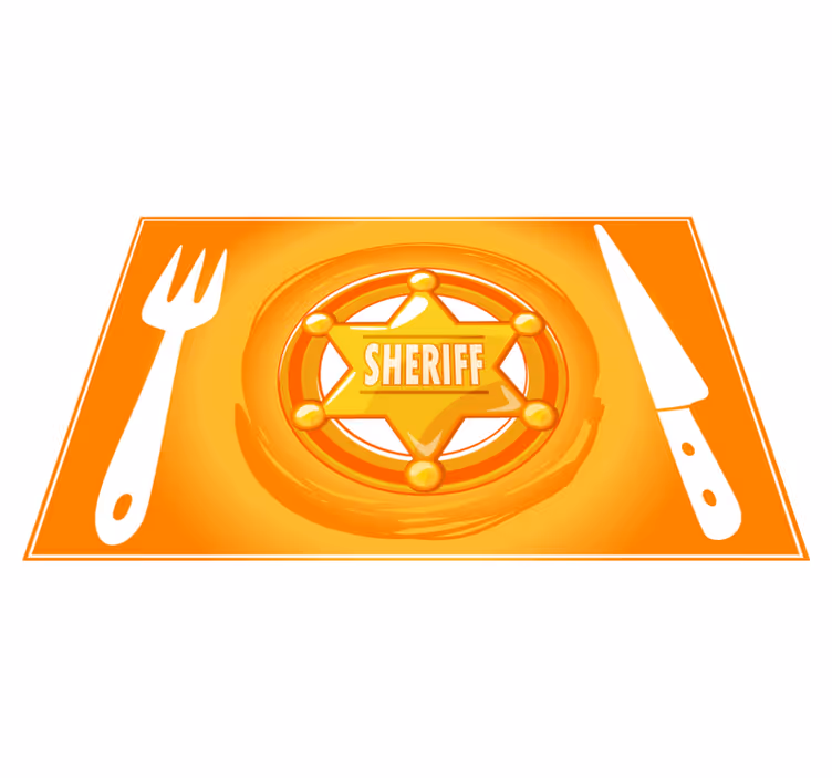 Individuais de mesa originais tema estrela de xerife - TenStickers