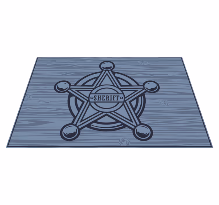 Individuais de mesa com nome emblema de estrela de xerife - TenStickers