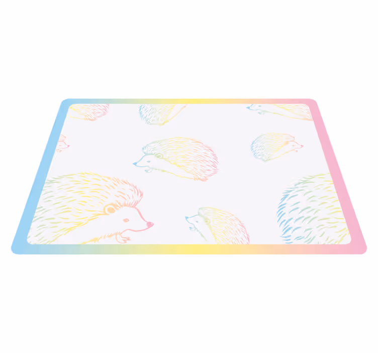 Individuais de mesa infantis com padrão de ouriço colorido - TenStickers