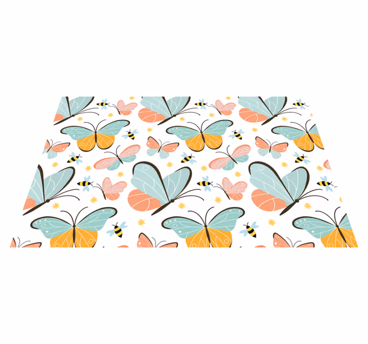 Individuais de mesa com texto padrão borboleta encantador - TenStickers