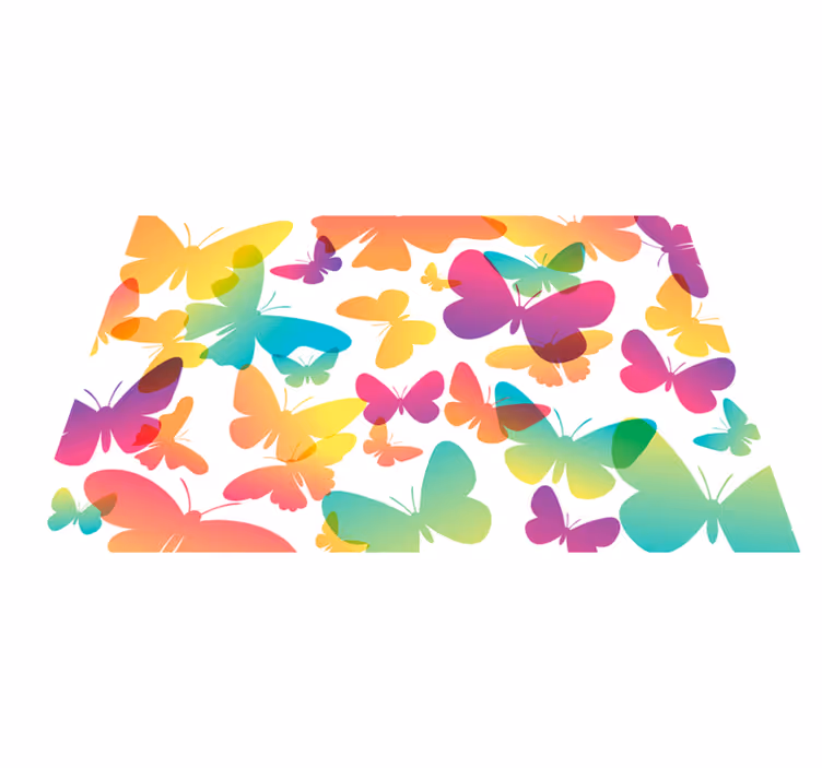 Individuais de mesa de borboletas Arco iris - TenStickers