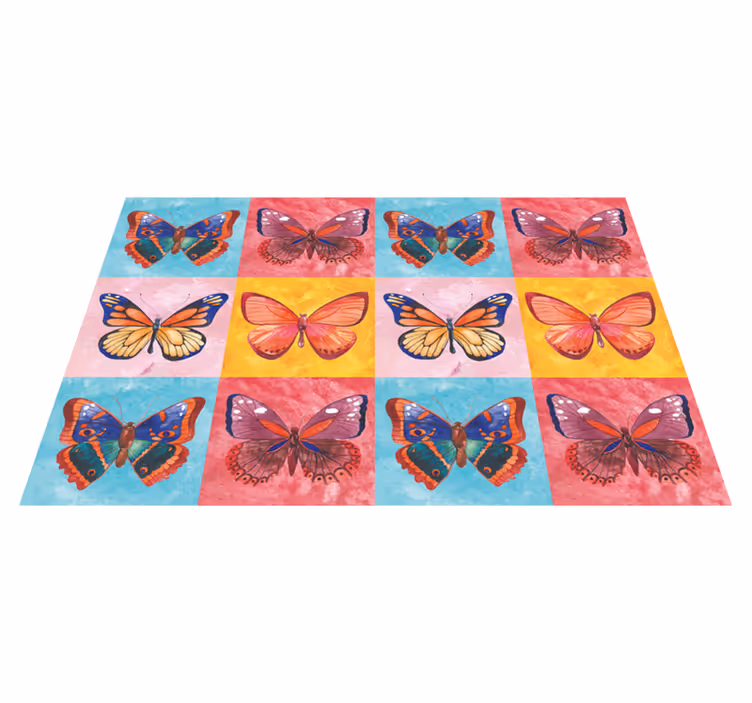 Individuais de mesa de borboletas Azulejos coloridos - TenStickers