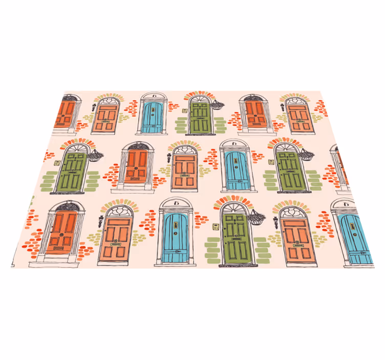 Individuais de mesa originais padrões de portas coloridas - TenStickers