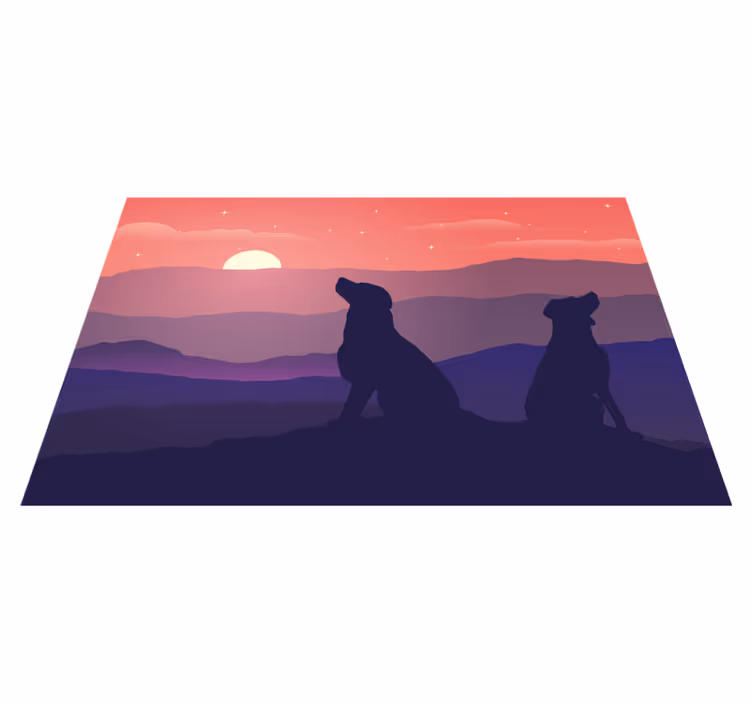 Individuais de mesa originais cães silhuetados ao pôr do sol - TenStickers