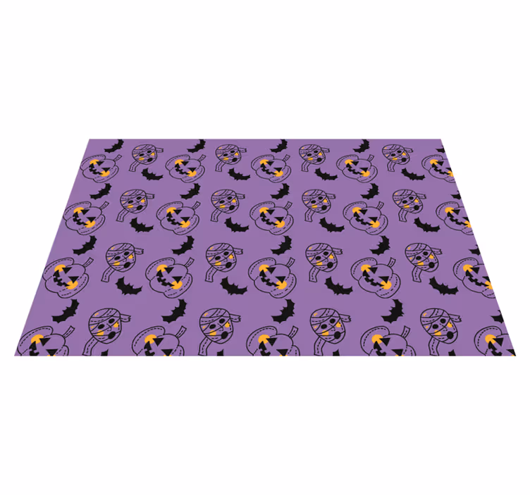 Individual de mesa halloween padrões divertidos de abóbora - TenStickers
