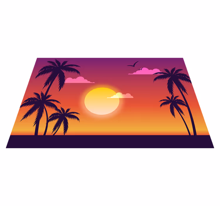 Individuais de mesa modernos cena do pôr do sol tropical - TenStickers