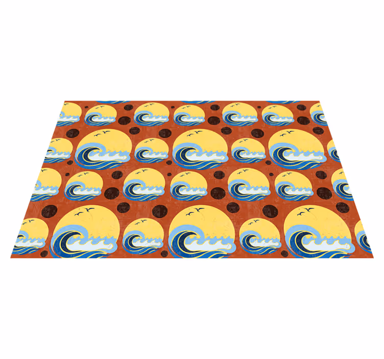 Individuais de mesa modernos com padrão de ondas estilizadas - TenStickers
