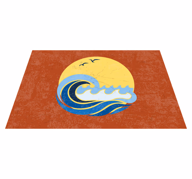 Individuais de mesa originais cena da onda do pôr do sol - TenStickers