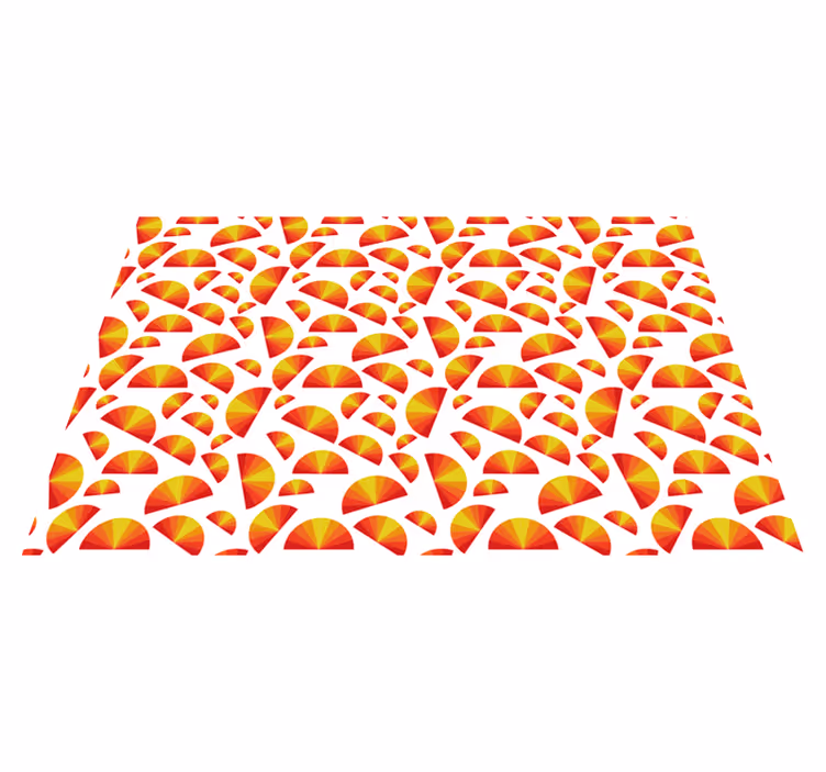 Individuais de mesa originais com padrões de leque coloridos - TenStickers