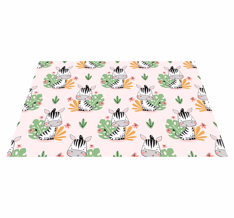 Individuais de mesa infantis com padrão de zebra fofo - TenStickers