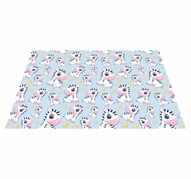 Individuais de mesa infantis com motivo de zebra adorável - TenStickers