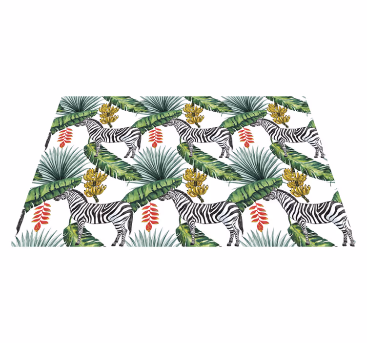 Individuais de mesa de texturas padrão folha zebra - TenStickers
