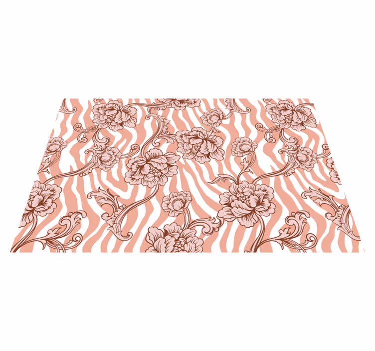Individuais de mesa originais padrão zebra floral - TenStickers