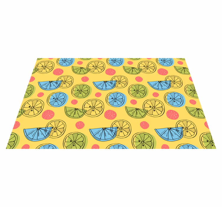 Individuais de mesa originais com fundo de padrão cítrico - TenStickers