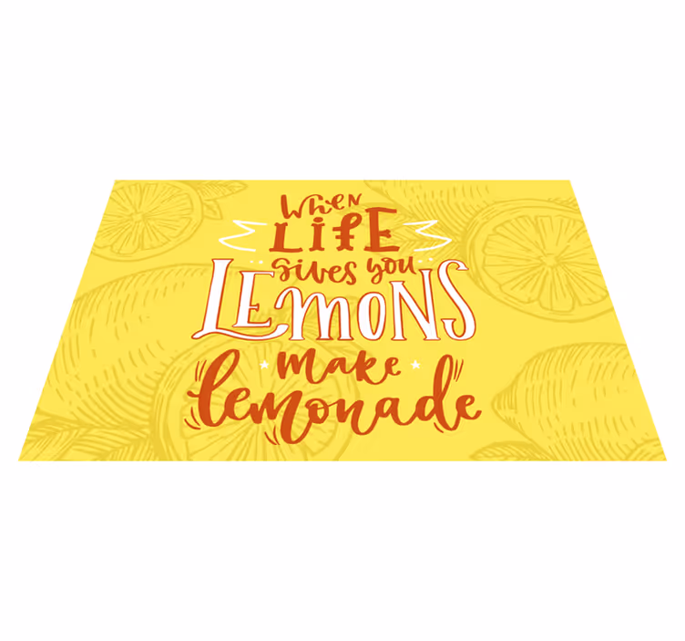 Individuais de mesa com texto frases motivacionais de limão - TenStickers