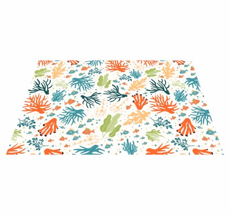 Individuais de mesa marítimos Coral colorido - TenStickers