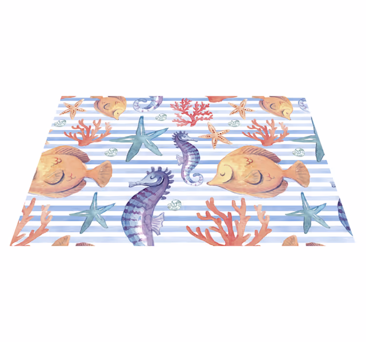 Individuais de mesa marítimos Azulejos com motivos de animais mar - TenStickers