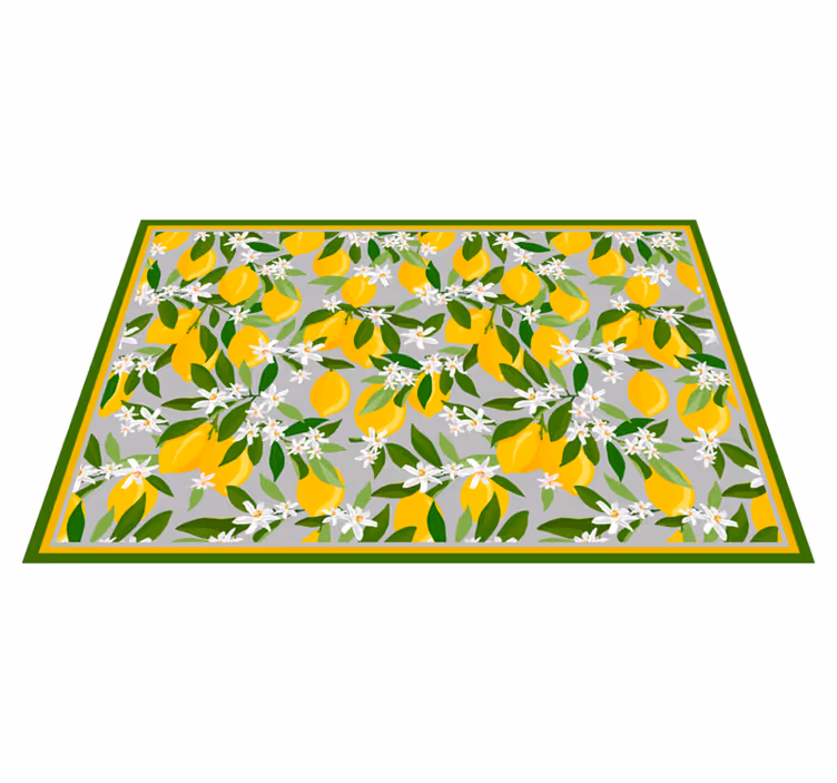 Individuais de mesa originais padrões florais de limão - TenStickers