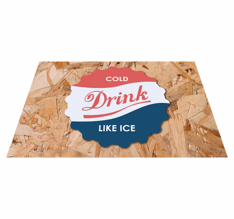 Individuais de mesa com texto bebida fria como gelo - TenStickers